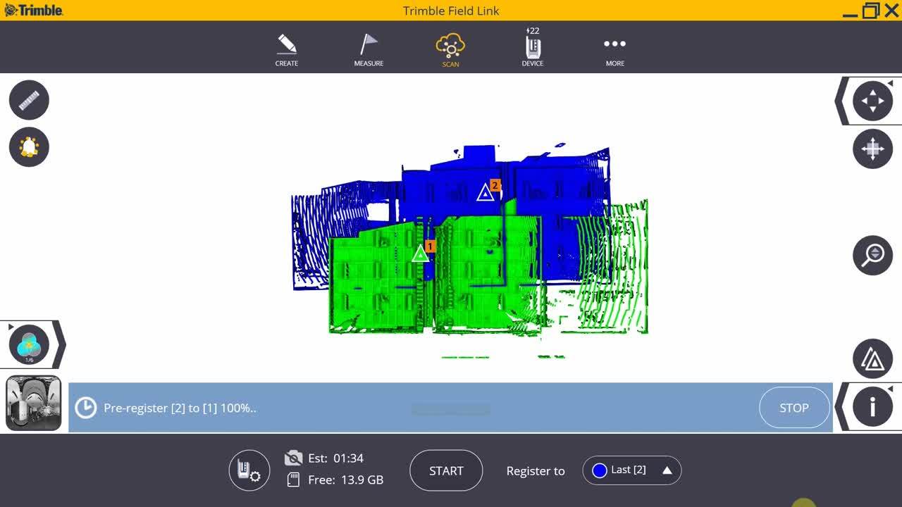 Register your scan in the field and ensure you have what you need