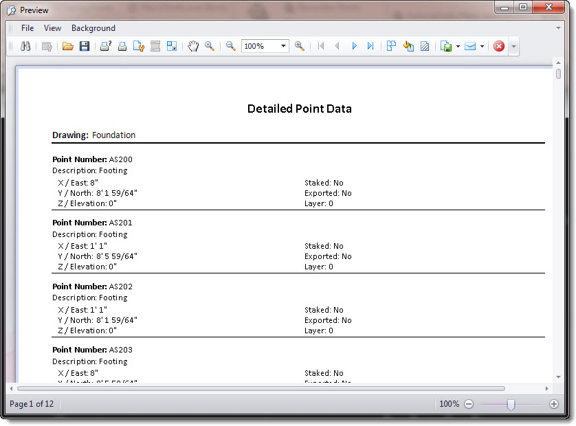 Trimble Field Points - Custom Reports