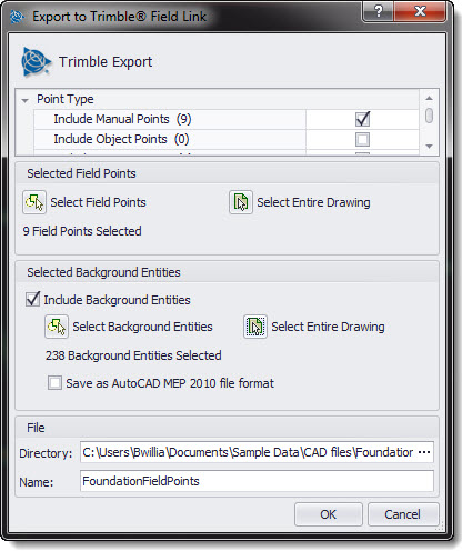 Trimble Field Points - Direct Integration