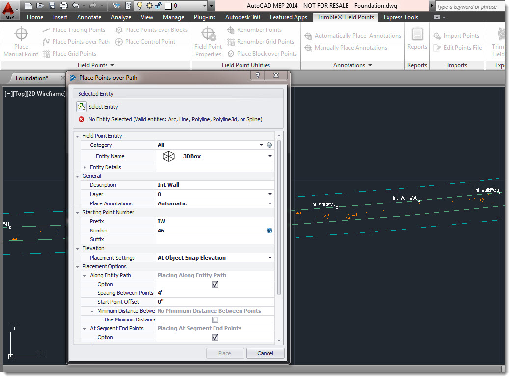 Trimble Field Points - flexible point creation