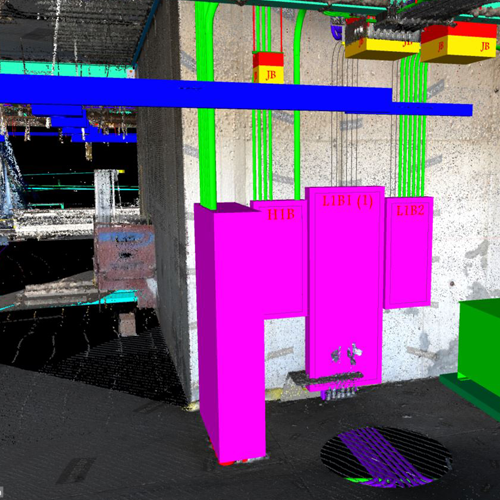 Modeled elements with 3D point cloud